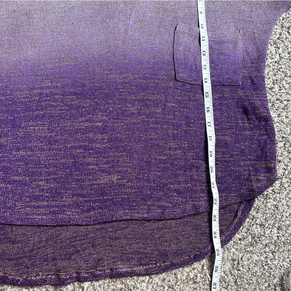 Loila Purple Ombre Lightweight Crew Neck Sweater Stretch Comfy Casual Fall Large - Picture 6 of 6